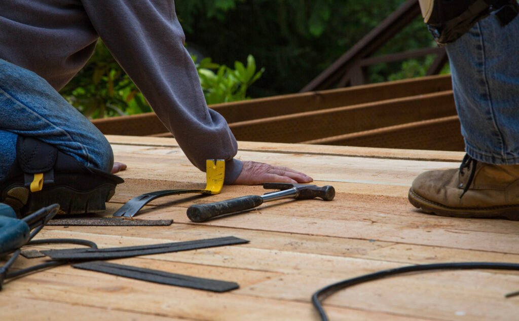 Handy man, building deck in Eugene Oregon